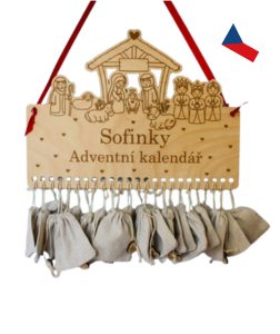 JH WoodArt Dřevěný adventní kalendář s personalizací A 