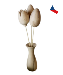 JH WoodArt Dřevěné tulipány ve váze 