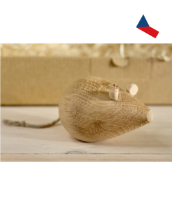 JH WoodArt Dřevěná dekorativní myška 1 ks