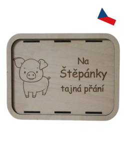 JH WoodArt Dřevěná dětská pokladnička s vlastním jménem