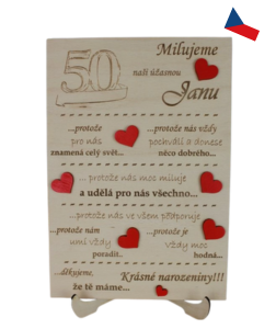 JH WoodArt Dřevěné přáníčko k narozeninám