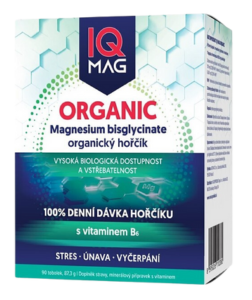 Naturprodukt IQ Mag ORGANIC organický hořčík bisglycinát + B6 90 tbl.