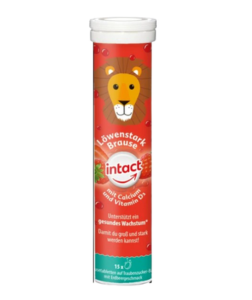Intact Silný lev, vápník+vit. D3, šum. tbl. Jahoda 15 tbl.