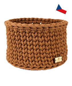 JH WoodArt Háčkovaný košík - střední 1 ks