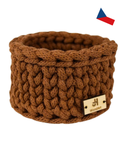 JH WoodArt Háčkovaný košík - malý 1 ks