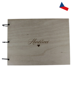 JH WoodArt Dřevěné svatební fotoalbum s gravírováním 1 ks