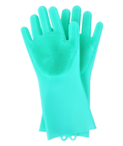 Dedra SILI SASANKA silikonové rukavice se štětinkami na mytí & tepování i chlupy na čalounění 2 ks