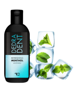 Dedra DEDRA DENT přírodní bylinná ústní voda REFRESHING MENTHOL s kyselinou hyaluronovou & stévií hydratace & svěží dech 100 ml