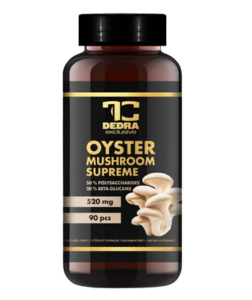 Dedra HLÍVA ÚSTŘIČNÁ SUPREME 520 mg 50 % polysacharidů a 20 % beta-glukanů vitalita, imunita a metabolismus tuků 90 cps
