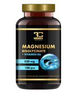 Dedra MAGNESIUM BISGLYCINÁT 830 mg (166 mg elementární hořčík) + vitamín B6 P5P vysoká vstřebatelnost, nervy & energie 100 cps