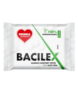 Dedra Hygienické vlhčené ubrousky z bambusu s Aloe Vera BACILEX 10 ks