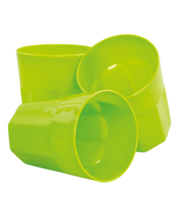 Dedra PRAKTIK sada 3 plastových kelímků zelené 350 ml 3 ks