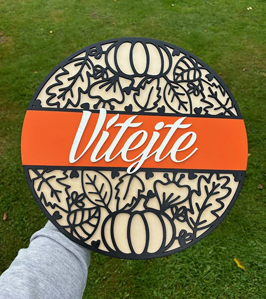 JH WoodArt dřevěná cedule C - Vítejte 38 cm
