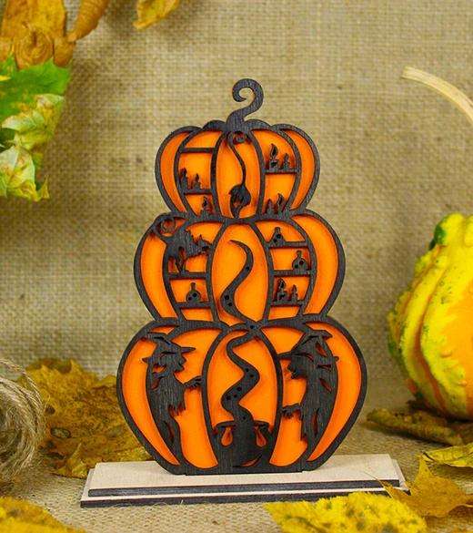 JH WoodArt Halloweenová dekorace čarodejnice 18 cm
