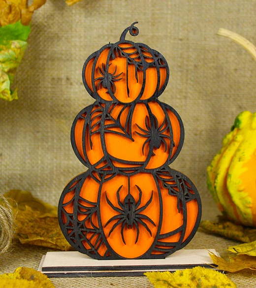 JH WoodArt Halloweenová dekorace pavouk 18 cm