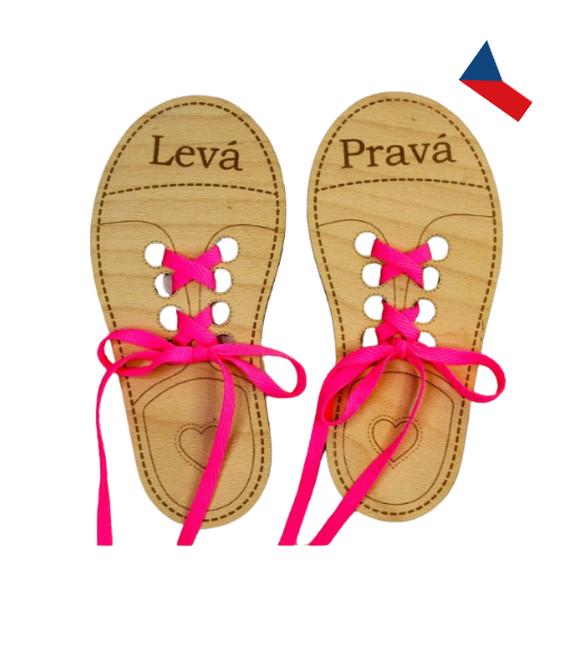 JH WoodArt Dřevěná pomůcka pro učení zavazování tkaniček Bílá