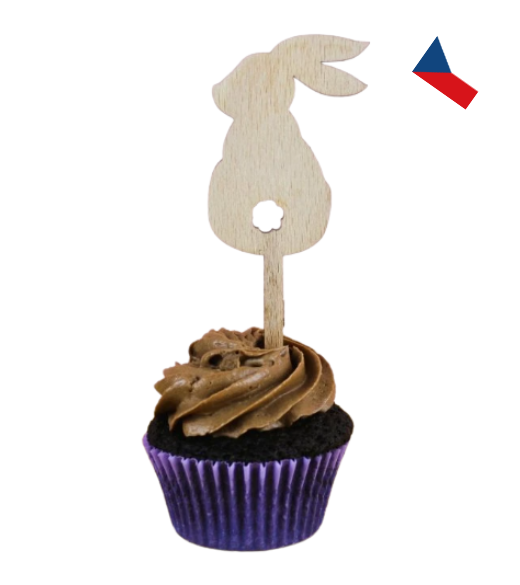 JH WoodArt Dřevěné velikonoční zápichy na cupcakes 1 ks