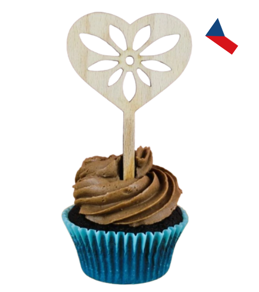 JH WoodArt Dřevěné zápichy na cupcakes 1 ks