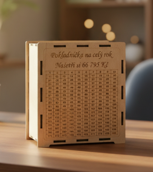 JH WoodArt Dřevěná pokladnička na celý rok 66 795,-Kč