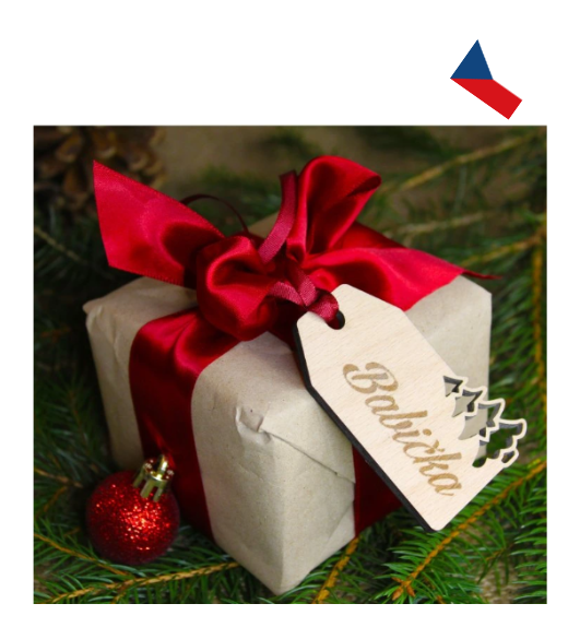 JH WoodArt Dřevěné Vánoční Jmenovky na Dárky 15 ks