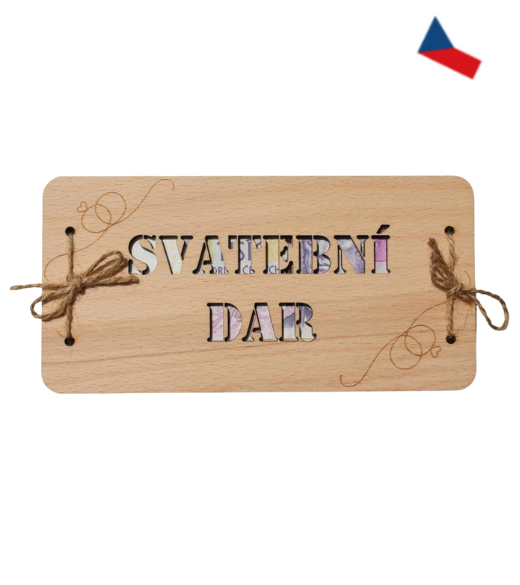JH WoodArt Dřevěná obálka na peníze – Svatební dar 1 ks