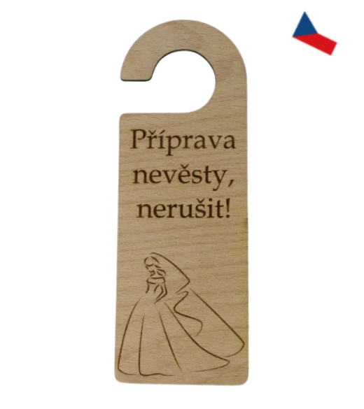 JH WoodArt Svatební visačka na kliku 