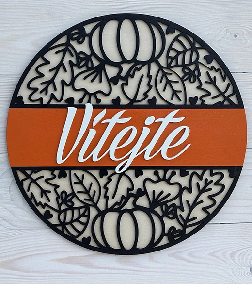 JH WoodArt dřevěná cedule C - Vítejte 38 cm