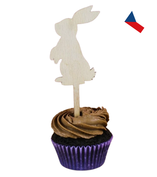 JH WoodArt Dřevěné velikonoční zápichy na cupcakes 1 ks