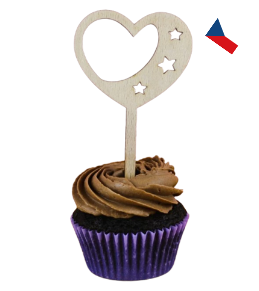 JH WoodArt Dřevěné zápichy na cupcakes 1 ks