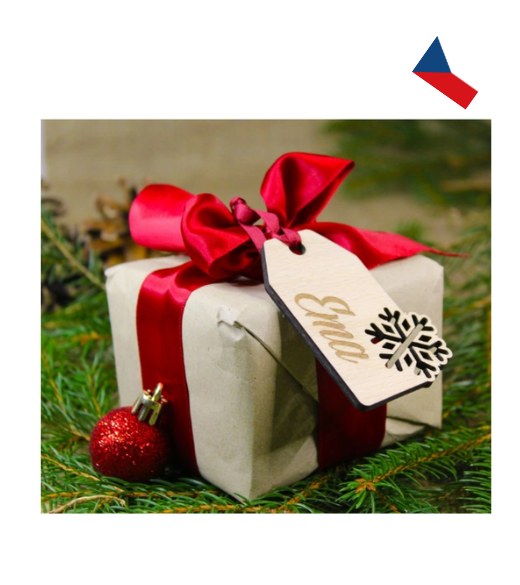 JH WoodArt Dřevěné Vánoční Jmenovky na Dárky 15 ks