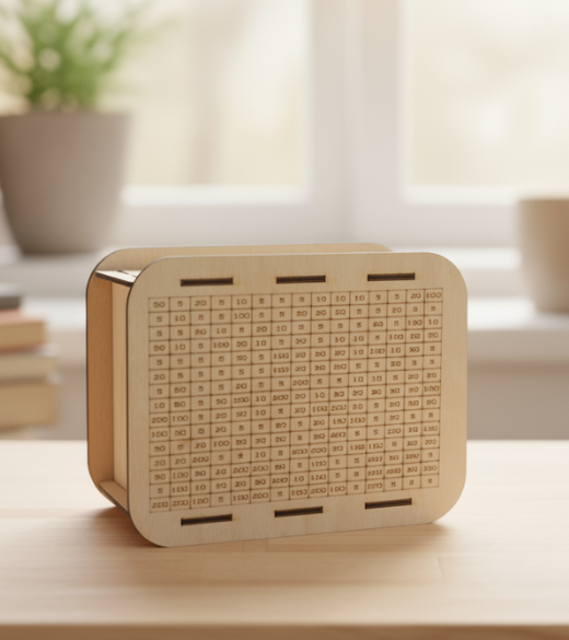JH WoodArt Dřevěná pokladnička - Spořicí výzva 10 000,-Kč