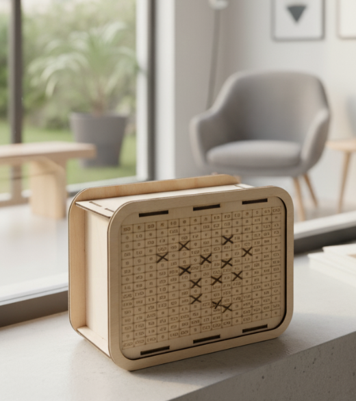 JH WoodArt Znovupoužitelná dřevěná pokladnička 10 000,-Kč