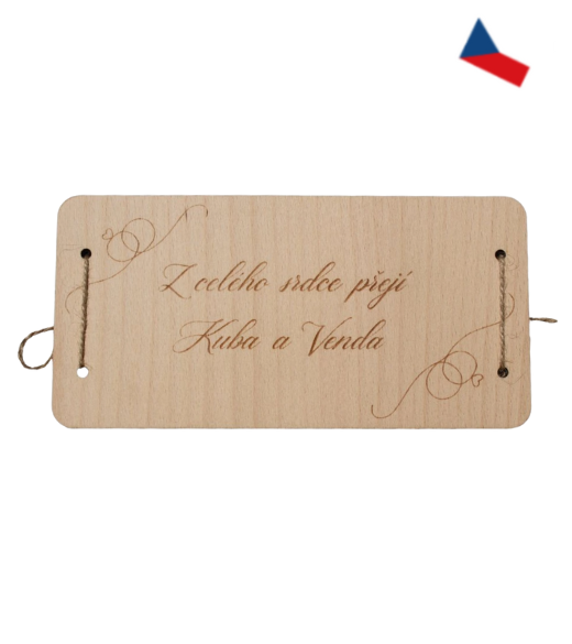 JH WoodArt Originální dřevěná obálka na svatební peníze 1 ks