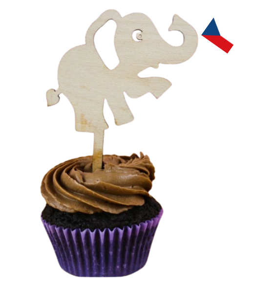 JH WoodArt Dřevěné Safari zápichy do cupcakes 1 ks