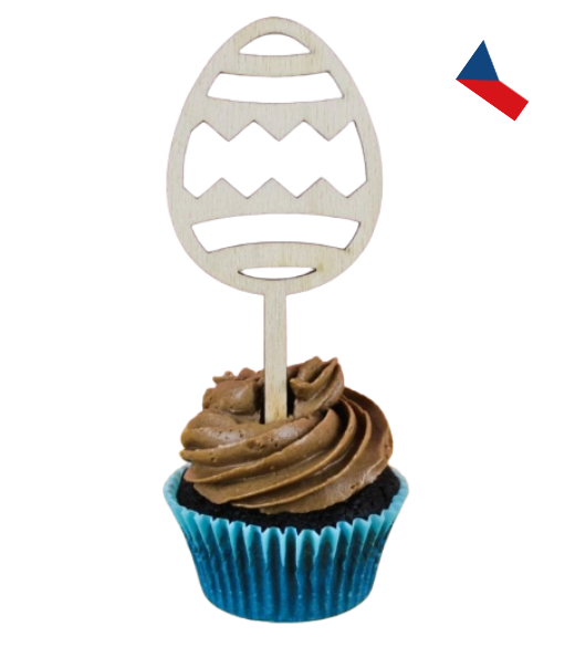 JH WoodArt Dřevěné velikonoční zápichy na cupcakes 1 ks