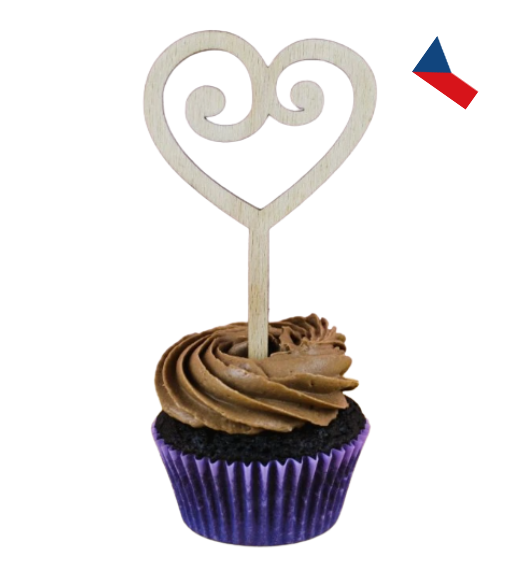 JH WoodArt Dřevěné zápichy na cupcakes 1 ks