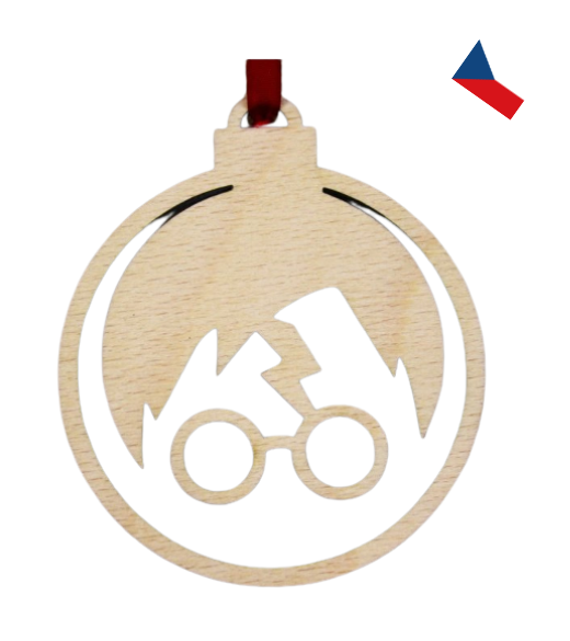 JH WoodArt Dřevěné vánoční ozdoby Harry Potter – kouzelnická dekorace na váš stromeček 8 ks