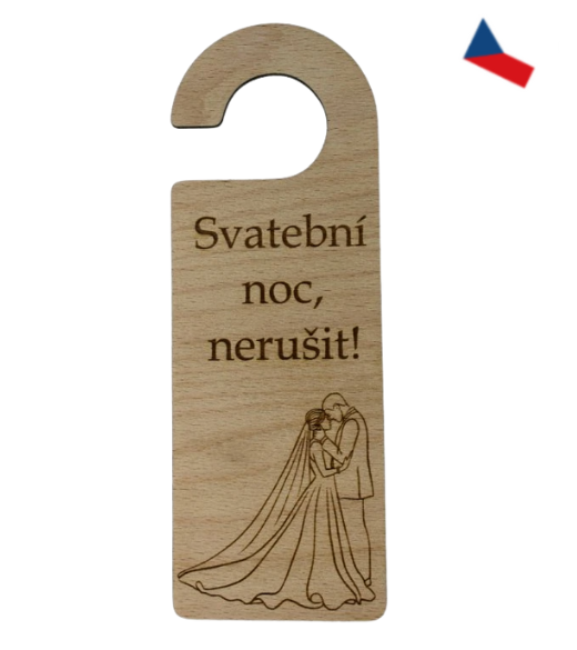 JH WoodArt Svatební visačka na kliku 