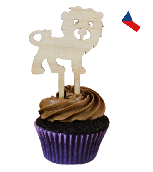 JH WoodArt Dřevěné Safari zápichy do cupcakes 1 ks