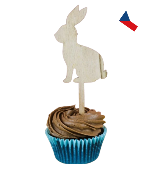 JH WoodArt Dřevěné velikonoční zápichy na cupcakes 1 ks