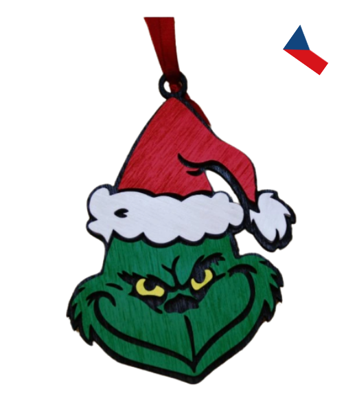 JH WoodArt Dřevěné vánoční ozdoby Grinch – originální dekorace pro vaše Vánoce srdíčko
