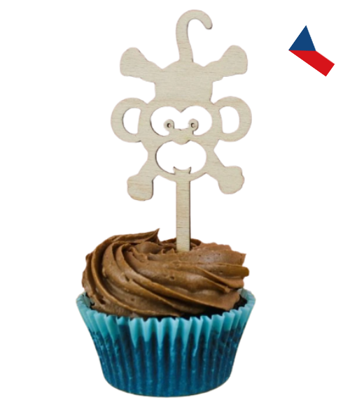 JH WoodArt Dřevěné Safari zápichy do cupcakes 1 ks